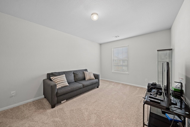 living room with carpet floors