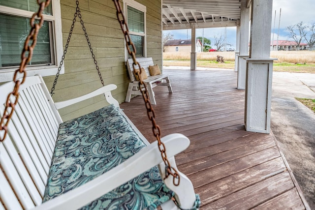 wooden deck with a porch