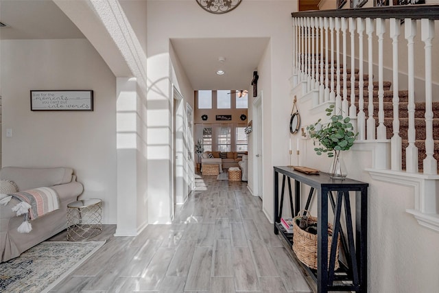 hall featuring light hardwood / wood-style floors