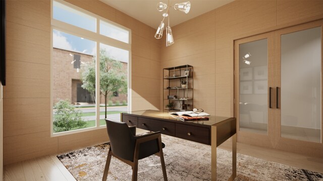 office space with french doors