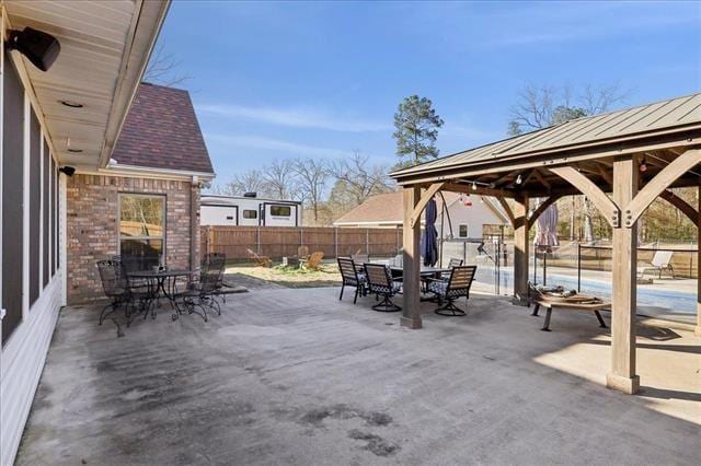 view of patio / terrace featuring a gazebo