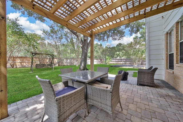 view of patio / terrace with a pergola