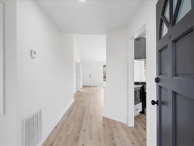 hall featuring light hardwood / wood-style floors