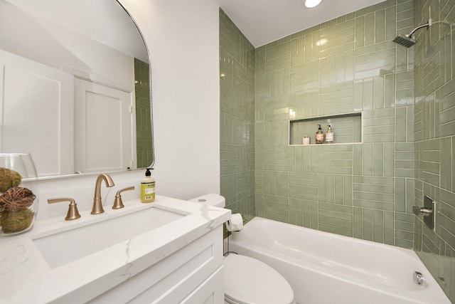 1819 Studewood St, Houston, TX 77008 - bathroom featuring toilet, bathtub / shower combination, and vanity