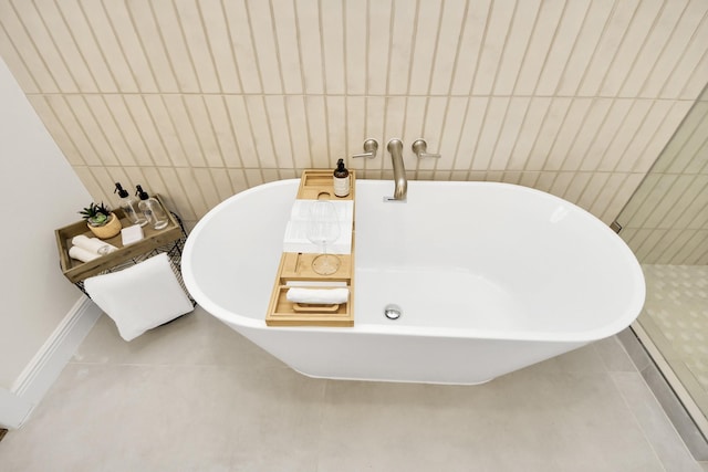 1819 Studewood St, Houston, TX 77008 - bathroom view of tile walls and a freestanding bath