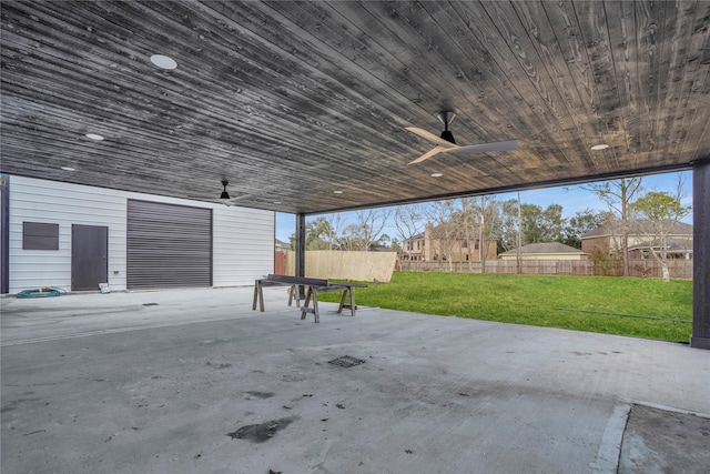 view of patio / terrace with ceiling fan