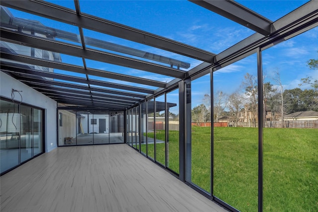 view of unfurnished sunroom