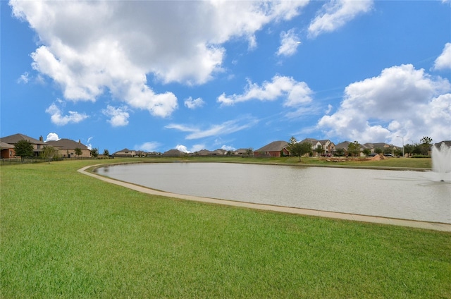 view of water feature with a residential view