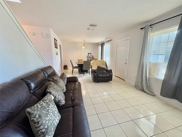 view of tiled living room