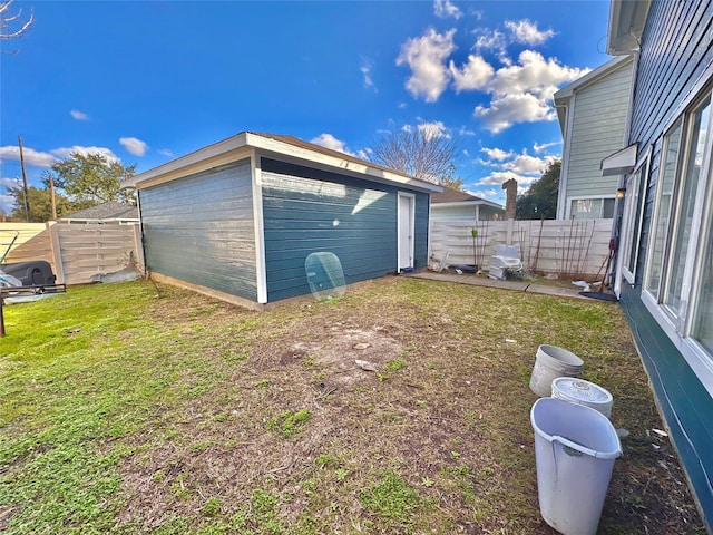 exterior space with an outbuilding