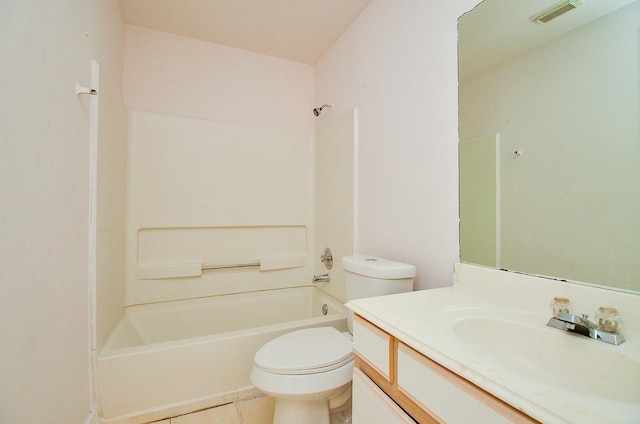 3802 E Traditions Ct, Houston, TX 77082 - full bathroom with vanity, toilet, tub / shower combination, and tile patterned floors