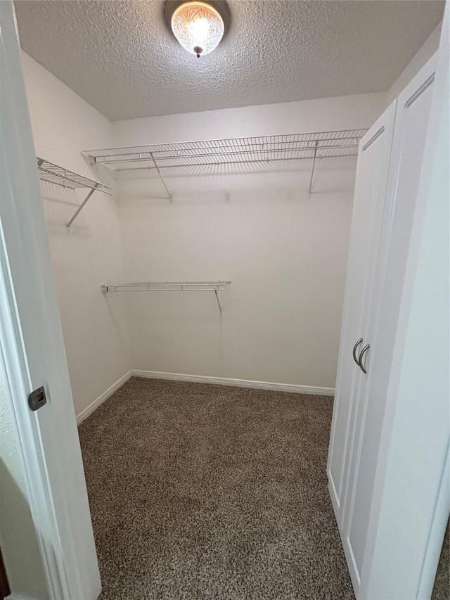 spacious closet with dark carpet