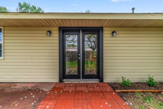 doorway to property with french doors