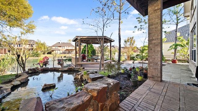 view of patio with a gazebo