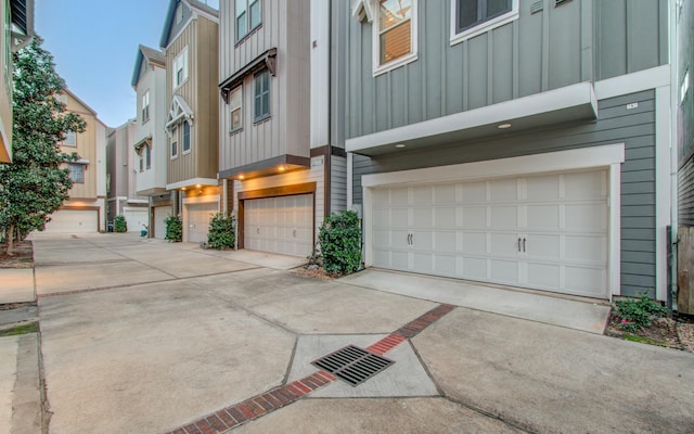 exterior space featuring a garage