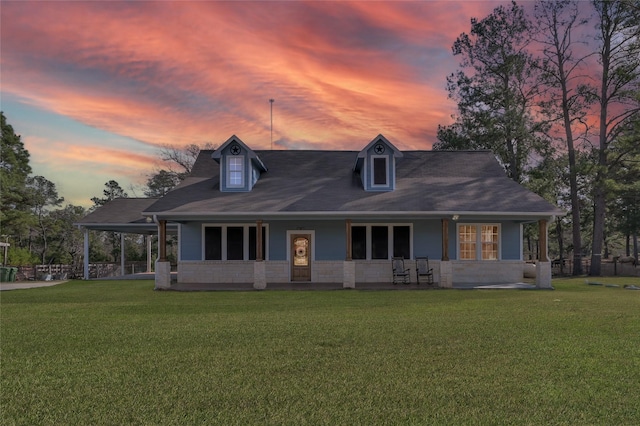 exterior space featuring a yard