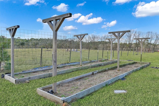 surrounding community featuring a yard and a rural view