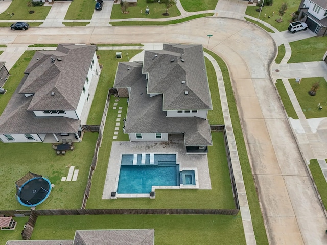 bird's eye view with a residential view