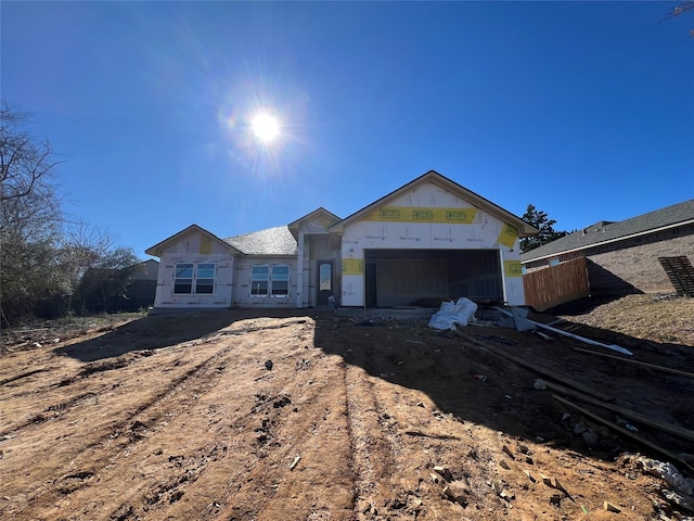 view of unfinished property