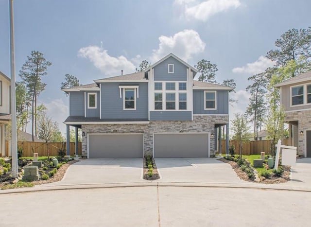 view of front of house with a garage