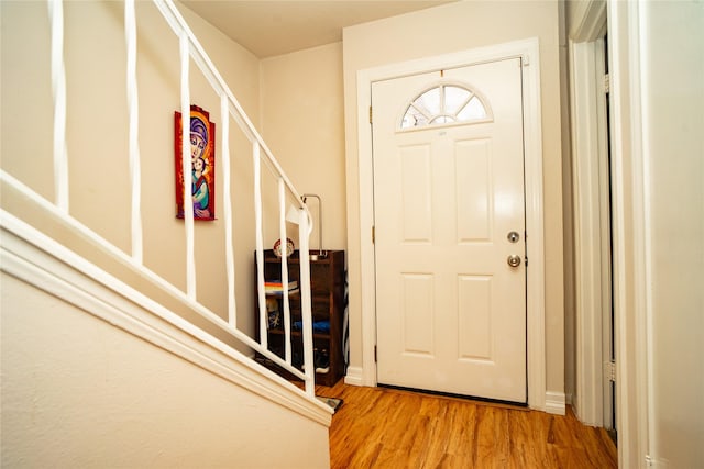 entryway featuring light hardwood / wood-style flooring