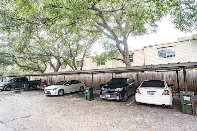 view of car parking with a carport