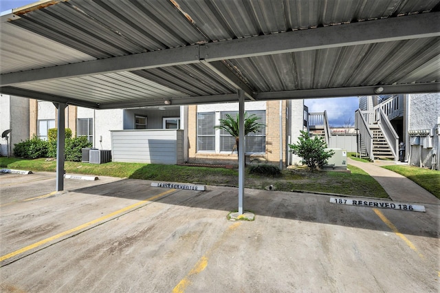 view of car parking featuring a carport