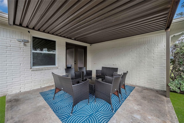 view of patio with an outdoor living space