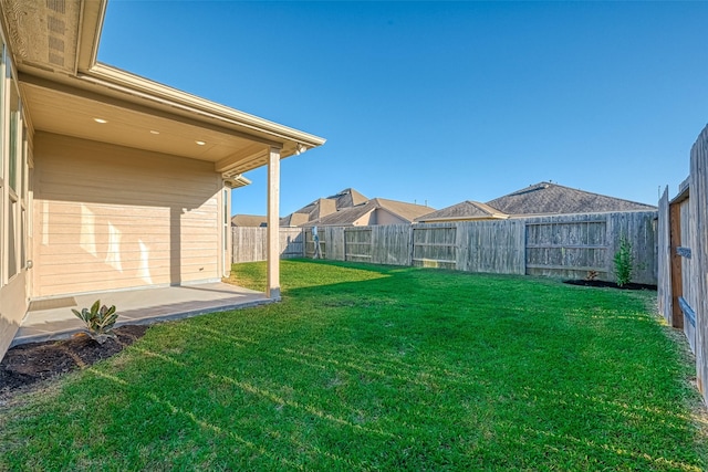 view of yard with a patio area