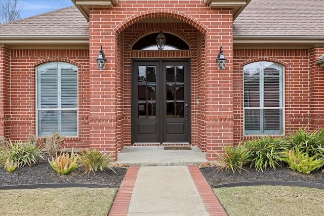 entrance to property featuring french doors