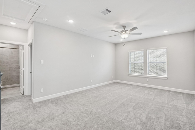 20406 Magnolia Flint Dr, Cypress, TX 77433 - carpeted empty room with attic access, ceiling fan, recessed lighting, and a smoke detector