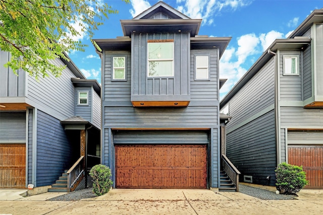 view of front of home with a garage