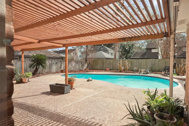 view of swimming pool with a pergola