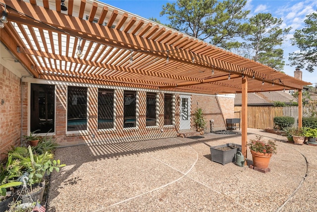 view of patio / terrace featuring a pergola