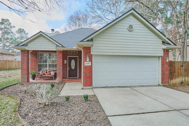 ranch-style home with a garage