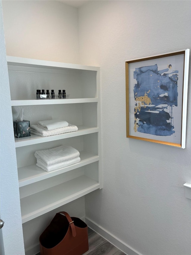 walk in closet featuring hardwood / wood-style floors