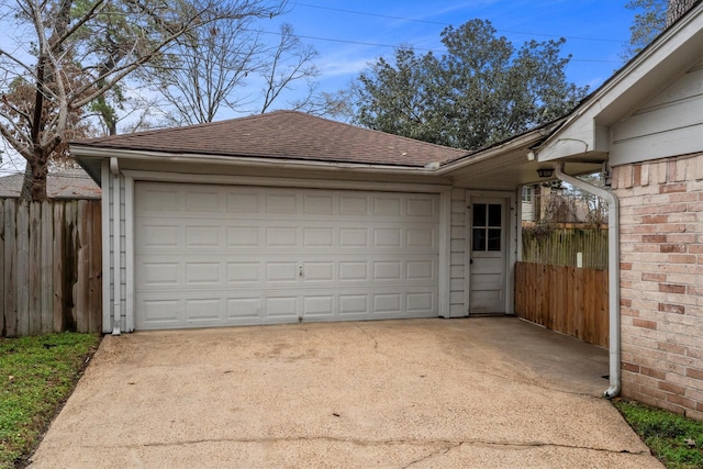 view of garage