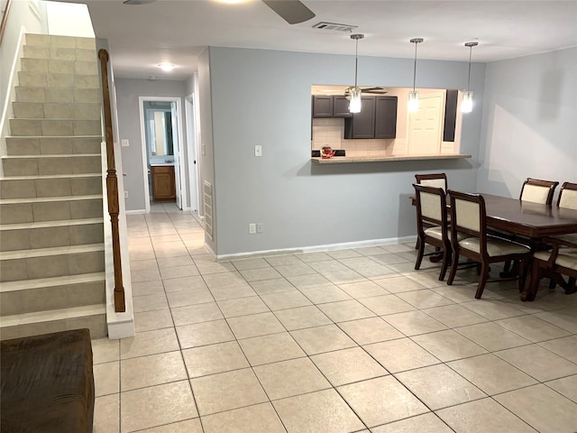 view of tiled dining area