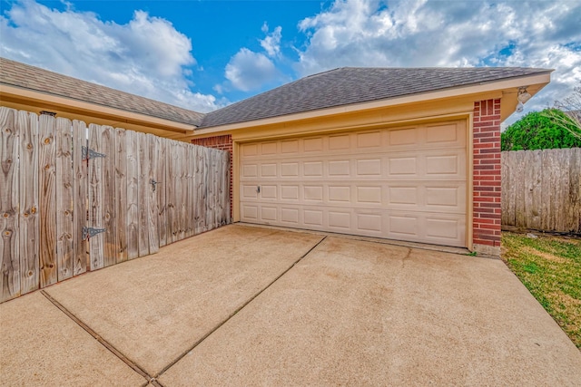 view of garage