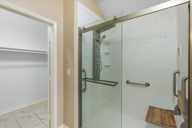 bathroom featuring walk in shower