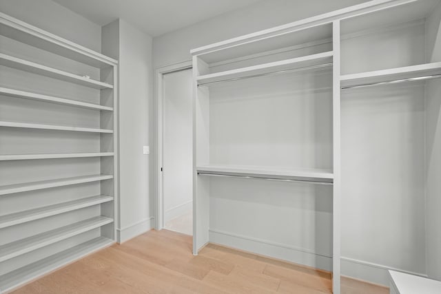 spacious closet featuring hardwood / wood-style flooring