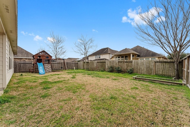 view of yard featuring a playground