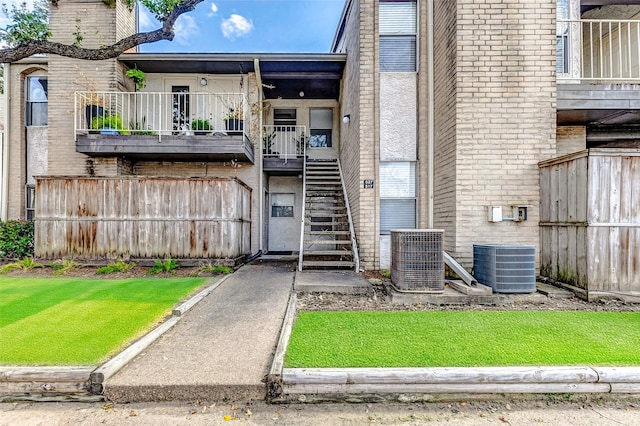 view of property featuring central AC unit