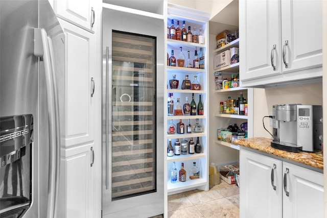 pantry featuring beverage cooler