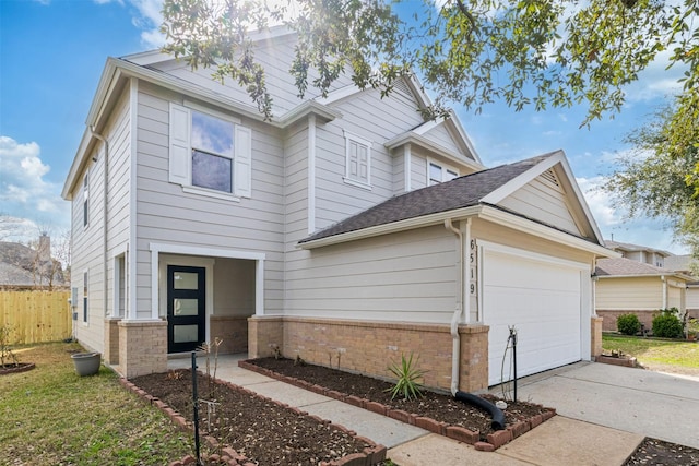 view of front property with a garage