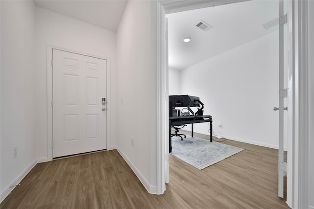 interior space with wood-type flooring