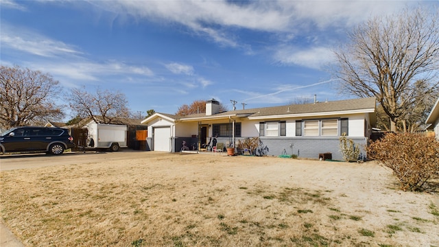 view of single story home