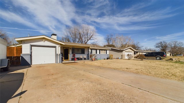 ranch-style home with a garage