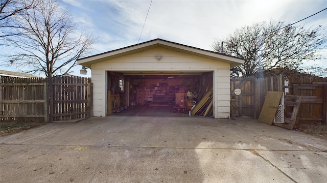 view of garage