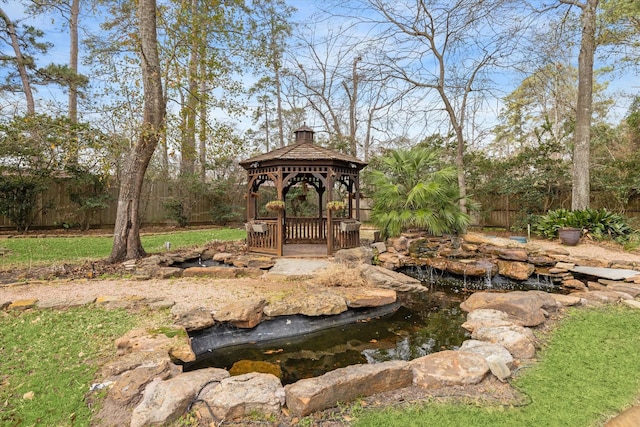 view of yard featuring a gazebo